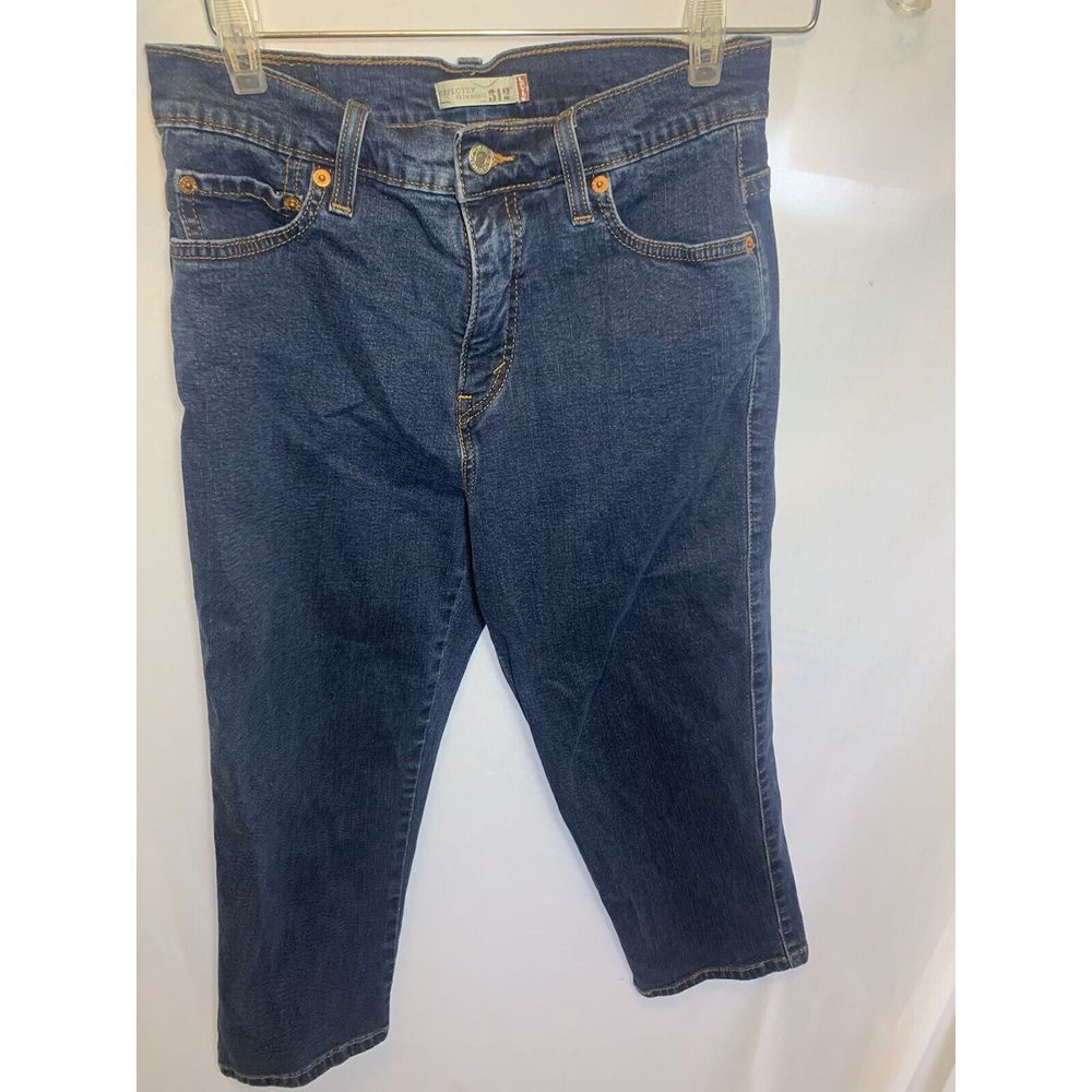 Levi's 512 Jeans Womens 8 Blue Denim‎ Slimming Capri 27x21